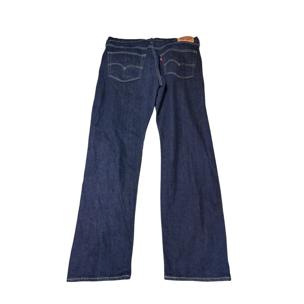Levis 522 Slim Taper Selvedge Jeans Mens W36 L32 Dark Indigo Blue Denim